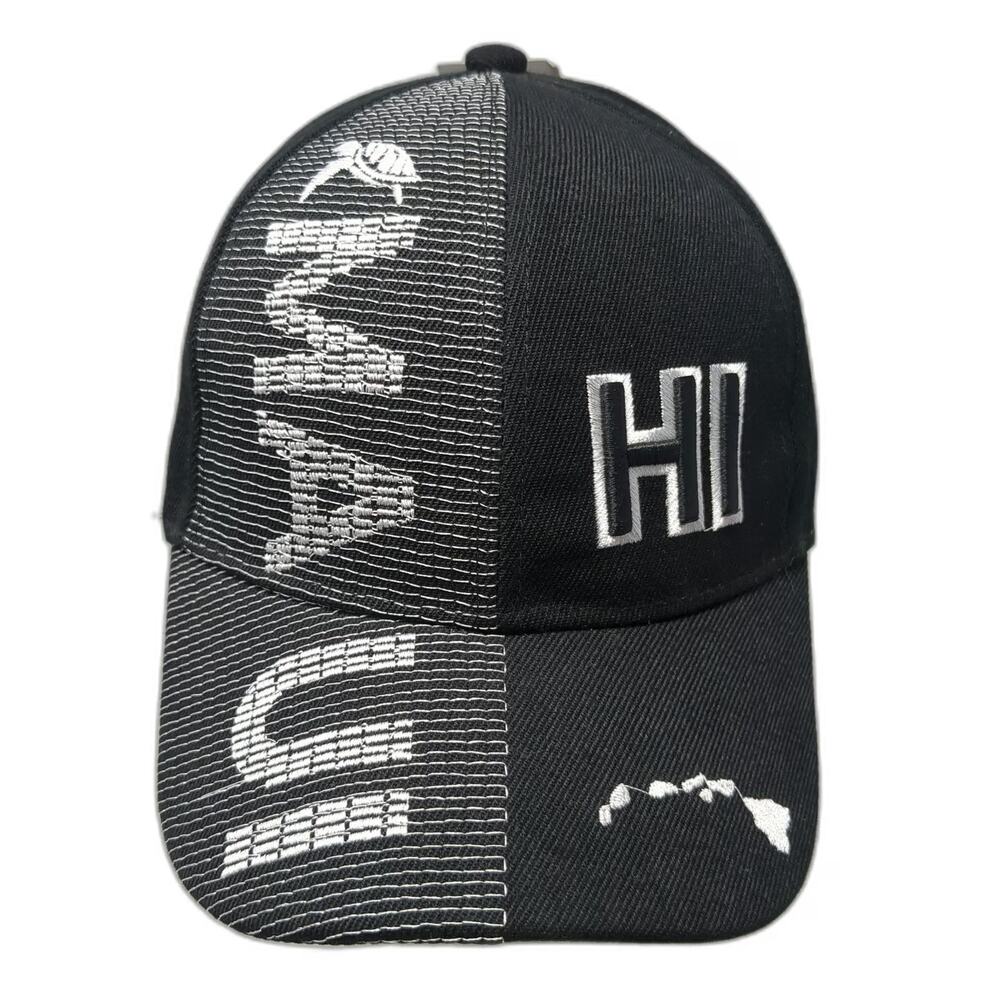 Island Crew Hawaii Baseball Cap Black One Size Hawaii Aloha Turtle Honu Hat